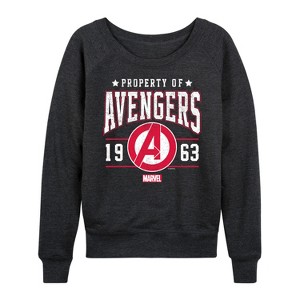 Women's - Marvel - Avengers Property Of Lightweight French Terry Wide Neck Long Sleeve Shirt - 1 of 4