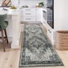 Indoor Vintage Floral Medallion Non Slip Living Room Rugs, Washable Soft Ultra Thin Bedroom Dining Room Carpet for Home Office - 2 of 4