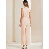 INSPIRE CHIC Women's Casual Sleeveless Shawl Collar Office Belted Cropped Jumpsuit - 4 of 4