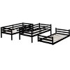 Bellemave Twin Over Twin Over Twin Triple Bunk Bed for 3 Kids,Solid Wood Twin Size Bunk Beds with Two Built-in Ladders,Detachable,Black - 4 of 4