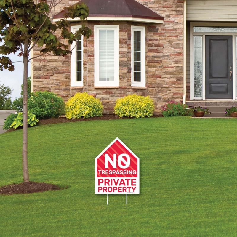 Big Dot of Happiness No Trespassing - Outdoor Lawn Sign - Private Property Yard Sign - 1 Piece, 3 of 8