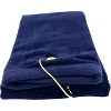 TowelSoft Premium 100% Cotton Terry Velour Golf Towel with Tri-fold Hook & Grommet Placement 16 inch x 26 inch - 2 of 4
