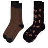 MeMoi 2 Pair Men's Luxuriously Soft Cashmere Blend Novelty Crew Socks - 3 of 4