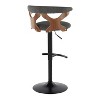 LumiSource Set of 2 Gardenia Adjustable Barstools Black Metal/Walnut Wood/Charcoal Fabric - 4 of 4