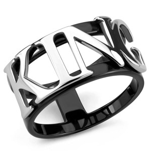 Slickblue Designer Stainless Steel Ring, Two-Tone Black with “KING” Letters, Trendy Fashion Ring, Sizes 5-13 - 1 of 4