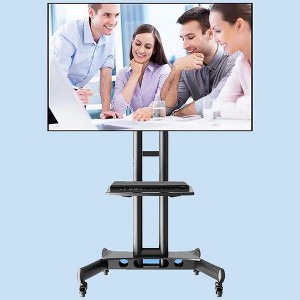 Mobile TV Stand for 32-65 Inch LCD LED Flat Curved Panel Screen TVs ,Rolling TV Stand with Adjustable Shelf & Tilt Portable Floor Stand on Wheels - 1 of 4