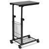 Tangkula Snack Magazine Sofa End Table Rolling Casters Height Adjustable - 3 of 4