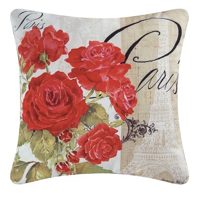 C&F Home 18" x 18" Paris Rose Indoor/Outdoor Decorative Throw Pillow