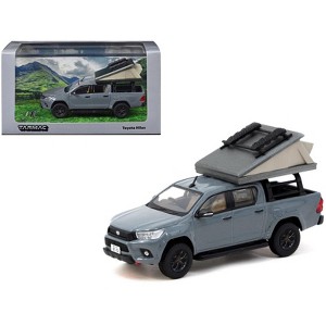 Toyota Hilux Pickup Truck RHD Gray with Camping Equipment "Road64" Series 1/64 Die Cast Model Car by Tarmac Works - 1 of 3