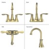 Bathroom Faucet Brushed Gold with Pop up Drain & Supply Hoses 2-Handle 360 Degree High Arc Swivel Spout Centerset 4 Inch Vanity Sink Faucet 4011B-NA - image 3 of 4