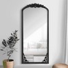 Lirago Arch Solid Wood Mirror Ornate Mirror Wall Mirror Retro Mirror with Carved Frame 69*30 Black - 3 of 4