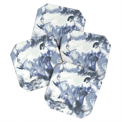 Jacqueline Maldonado Marble Mist Blue Set of 4 Coasters - Deny Designs