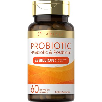 Carlyle Probiotic, Prebiotic & Postbiotic | 25 Billion CFU | 60 Capsules