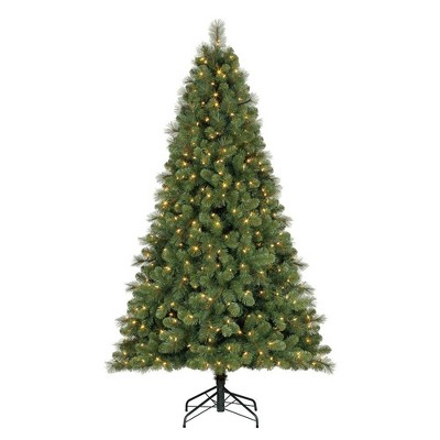 Home Heritage 9 Ft Artificial Cascade Pine Christmas Tree Prelit Changing Lights