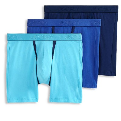 Jockey Men's Chafe Proof Pouch Cotton Stretch 6" Boxer Brief - 3 Pack