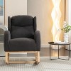 KTMBDW Nursery Rocking Chair Teddy Upholstered Rocker Rocking Accent Chair Padded Seat Armchair for Living Room Bedroom Offices - 2 of 4