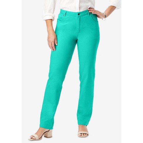 Jessica London Women's Plus Size Classic Denim Capri, 18 - Aqua