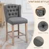 26.75" Counter Height Bar Stools Set of 2 with Cushioned Seat, Solid Wood Legs and Footrest for Kitchen or Dining - 4 of 4