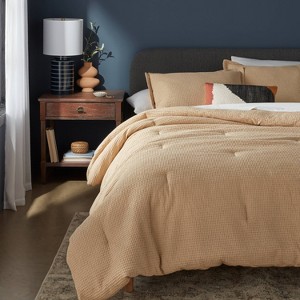 Washed Waffle Weave Comforter and Sham Set - Threshold™ - 1 of 4