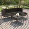vidaXL Patio Lounge Set Outdoor Sectional Sofa Set Table Poly Rattan Gray - 2 of 4