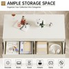 Modern White Wooden Coffee Table with Metal Legs & Open Storage for Living Room, Office - 2 of 4