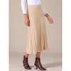 INSPIRE CHIC Women's Casual Vintage High Waist A Line Pleated Knit Midi Skirts - 3 of 4