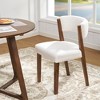 AMERLIFE Upholstered Dining Chairs, Mid-Century Modern Fabric Chairs with Curved Backrest and Pine Wood Legs - 3 of 4