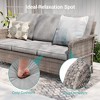 Sonkuki 3 Pieces Outdoor Patio Furniture Sets, Rattan Sofa with Ottoman Wicker Set for Backyard Porch, Garden, Poolside, Balcony - 4 of 4