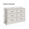 TackView Farmhouse 6-Drawer Dresser, 47''Wide 6 Chest of Drawers Storage,for Bedroom Living Room Nursery(White) - 3 of 4