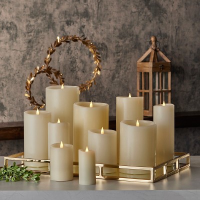 Ivory Flameless Christmas Candle Set with Real Wax Finish