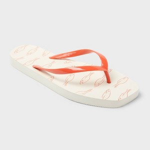 Women's Palmer Sardine Square Toe Flip Flops - Shade & Shore™ Orange - 1 of 4