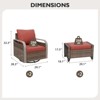 EAGLE PEAK Wicker Outdoor Glider Rocking Chair, Swivel Rocker, 2 Chairs 2 Ottomans, 4 Piece - 3 of 4