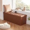 Aoibox Folding Ottoman Storage Bench with Faux Leather Upholstery, Foot Rest Stool for Bedroom or Living Room, Holds up to 660 lbs - 4 of 4