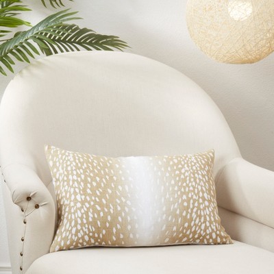 Earthy Antelope Print Linen Rayon Throw Pillow