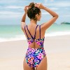 Women's Ditsy & Petals Tummy Control One-Piece Swimsuit -Cupshe - 3 of 4