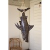 Metal 3D Shark with Sisal Rope, 45" Long, Recycled Hand-Hammered Brown Distressed Finish By Kalalou - 3 of 3