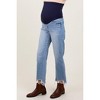 Pinkblush Light Blue Distressed Hem Cropped Straight Leg Jeans - 4 of 4