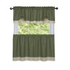 Kate Aurora Flax Styled Semi Sheer 3 Piece Tie-Up Kitchen Curtain Tier & Valance Set - 2 of 2
