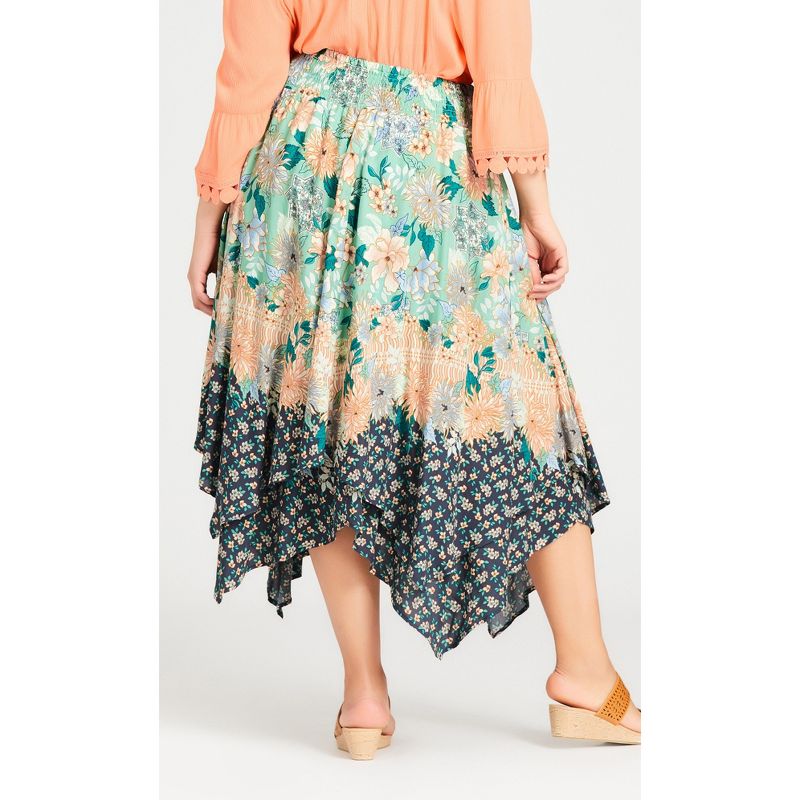 Women's Plus Size Nora Hanky Hem Skirt - mint | AVENUE, 4 of 5