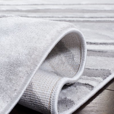 Luis Light Grey and Gray Square Synthetic Area Rug