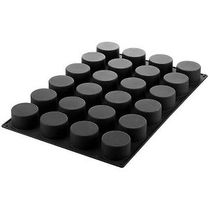 Silikomart Professional SQ080 Cylinder Silicone Mold with 24 Cavities, Each Cavity is 2.99" Diameter x 1.77" High - 1 of 1