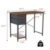 Lyngins Storage Computer Desk with 2 Movable Drawers & Shelf Office Desk, Wooden Gaming Desk with Side Hooks, Writing Small Desk for Home Office - 2 of 4