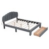 KTMBDW Upholstered Queen Size Platform Bed Frame with Storage Drawers and LED lights, USB Ports, Teddy Fleece, Bed Frame with Wooden Slats Support - 4 of 4