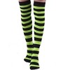 Striped Patterned Over the Knee High Socks from the Sock Panda (Women's Sizes Adult Medium) - Lime Green and Black - 3 of 3