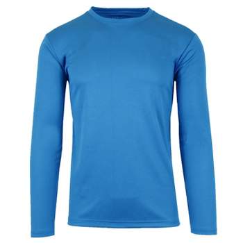 Galaxy By Harvic Men's Long Sleeve Moisture-Wicking Performance Crew Neck Tee