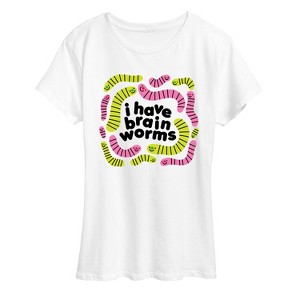 Women's - Instant Message - I Have Brain Worms Short Sleeve Graphic T-Shirt - 1 of 4