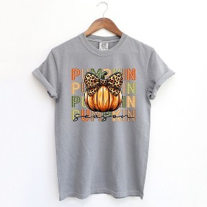 Simply Sage Market Women's Coquette Pumpkin Season Short Sleeve Garment Dyed Tee - 1 of 4