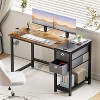 40 Inch Computer Desk with Drawers, Home Office Desk Writing Desk Work PC Table Study Desk with 2-Tier Drawers Storage Shelf Side Hook-The Pop Home - 3 of 4
