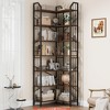 Corner Bookshelf 72"/86" l Shaped Bookcase, Corner Bookshelves Industrial Bookcase 5/7 Tier l-Shape Bookshelf, Large Bookcases with Beaded Design - 3 of 4