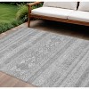 Silver Gray And Ivory Southwestern Washable Indoor Outdoor Area Rug - 2 of 4